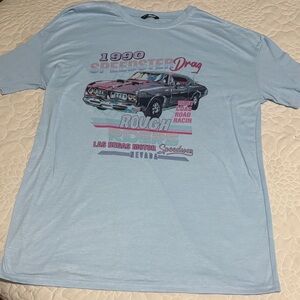 SHEIN Light Blue 1990 Speedster Drag Tee